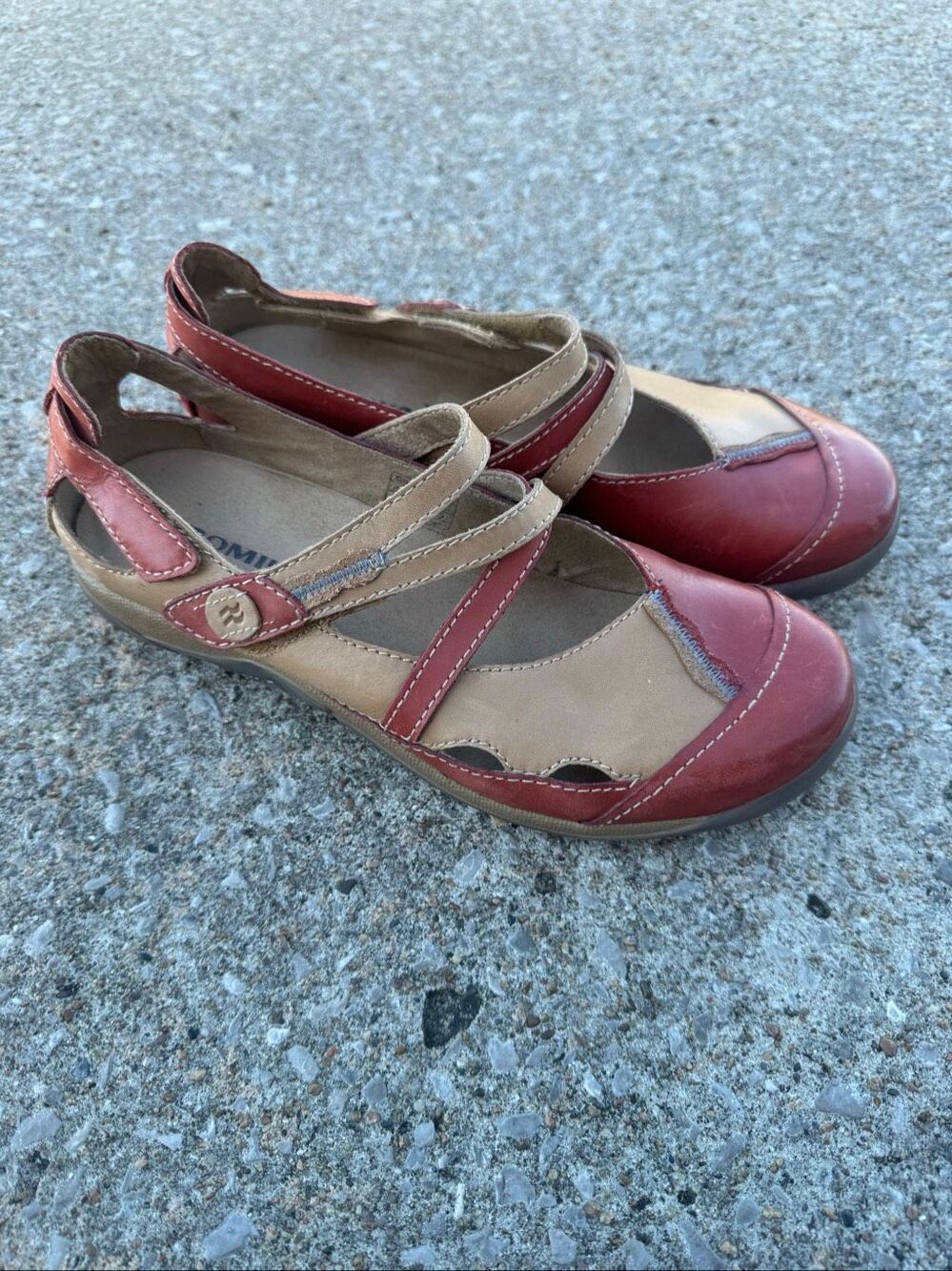 Romika Gina 04 Leather Mary Jane Shoes Women EU 39 US 8-8.5 Red Tan Comfort